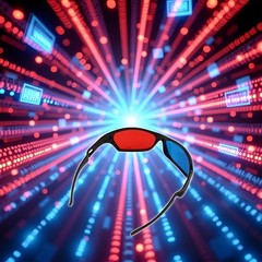 Black Adult Frame Red Blue 3D Glasses for Dimensional and