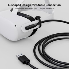 16FT VR Link Cable USB 3.0 to USB C For Quest 3 2 Pro Pico 4 PC SteamVR Headset