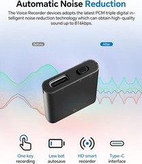 YVN 128GB Voice Activated Recorder – Playback, USB-C, Sound Recording for Lectur