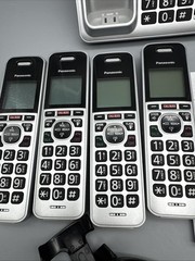 Panasonic KX-TG994SK DECT 6.0 Bluetooth 4-Handset Cordless Phone Bundle