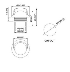 LED Convenience Courtesy or License Plate Light – Mini Round Hooded LED – 3/4″ D