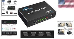 Brand New HDMI Splitter 1 in 4 Out Black