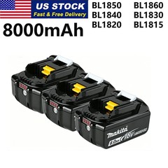 4 Pack 8.0Ah 18V For Makita LXT Lithium-Ion BL1830B BL1830 BL1860B Tool Battery
