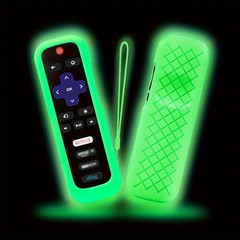 1P Silicone Remote Control Cover For Roku Glow-In-The-Dark TV Remote Holder Case