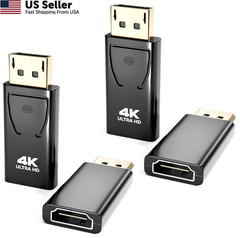 PANPEO Display Port to HDMI Adapter, 24K Gold Plated 3840x2160p Black