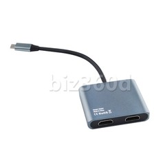 USB 3.0 Type C to Dual HDMI Adapter DisplayLink Mirror Dual 4K@30Hz Monitor Hub