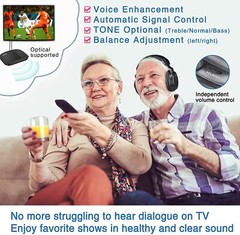 SIMOLIO TV Wireless Headphones With transmitter for Seniors, 825D PRO New