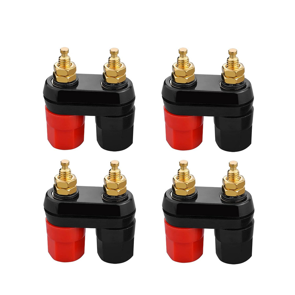 4Pcs Banana Plug Jack Female Socket Gold Plated Terminal Binding Post Dual 4Mm B