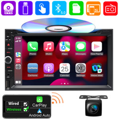 Backup Camera 7″ 2Din Car Stereo Radio CD DVD Player Bluetooth CarPlay GPS Auto