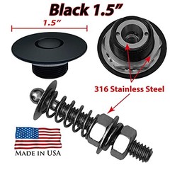 Black 1.5″ & Quick Release Latch Hood Pin Made in USA 2″ Stud Black-1.5″