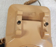 ITT Rotary Dial Corded Telephone Peach Beige Vintage Desk Phone 500
