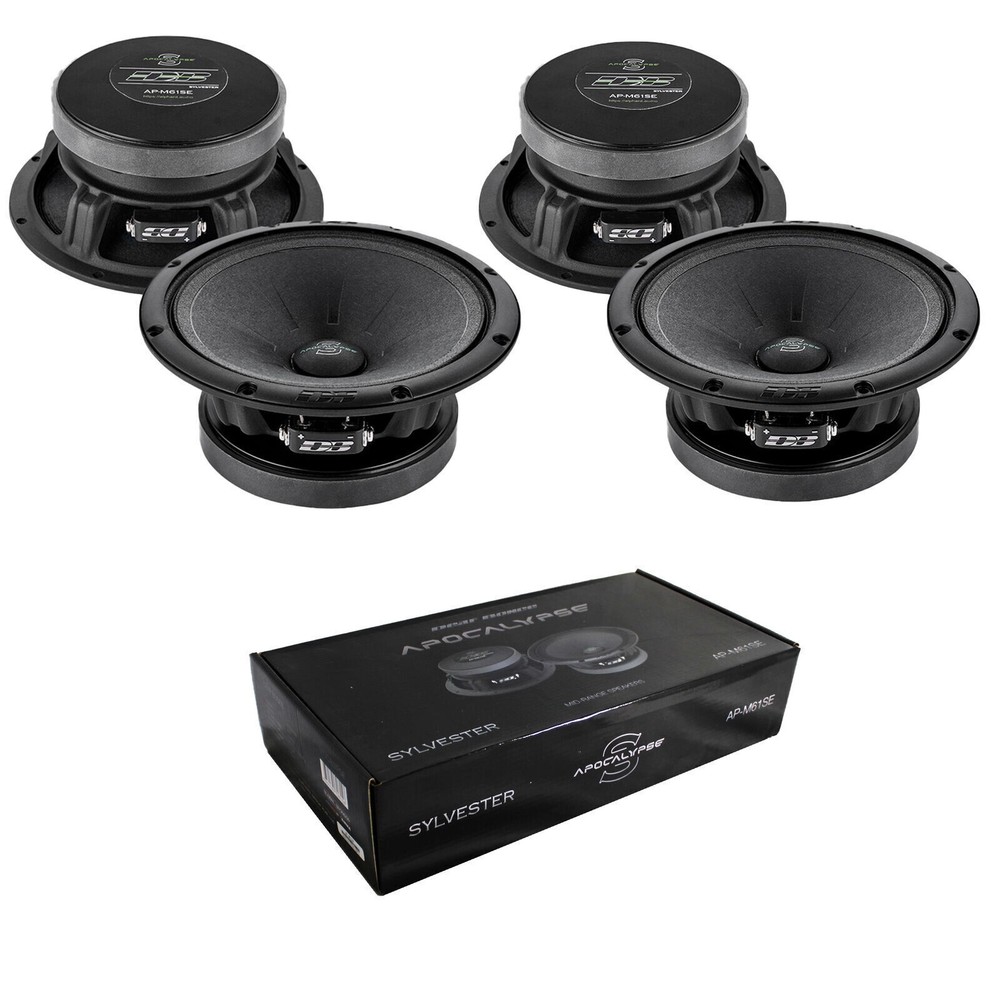 2 Pair Deaf Bonce Apocalypse 6.5″ Midrange Car Speakers 1040 Watt 4 Ohm AP-M61SE