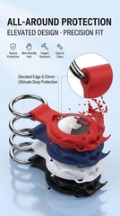 [4 Pack Family Set] Case Compatible with AirTag Holder Black/White/Blue/Red