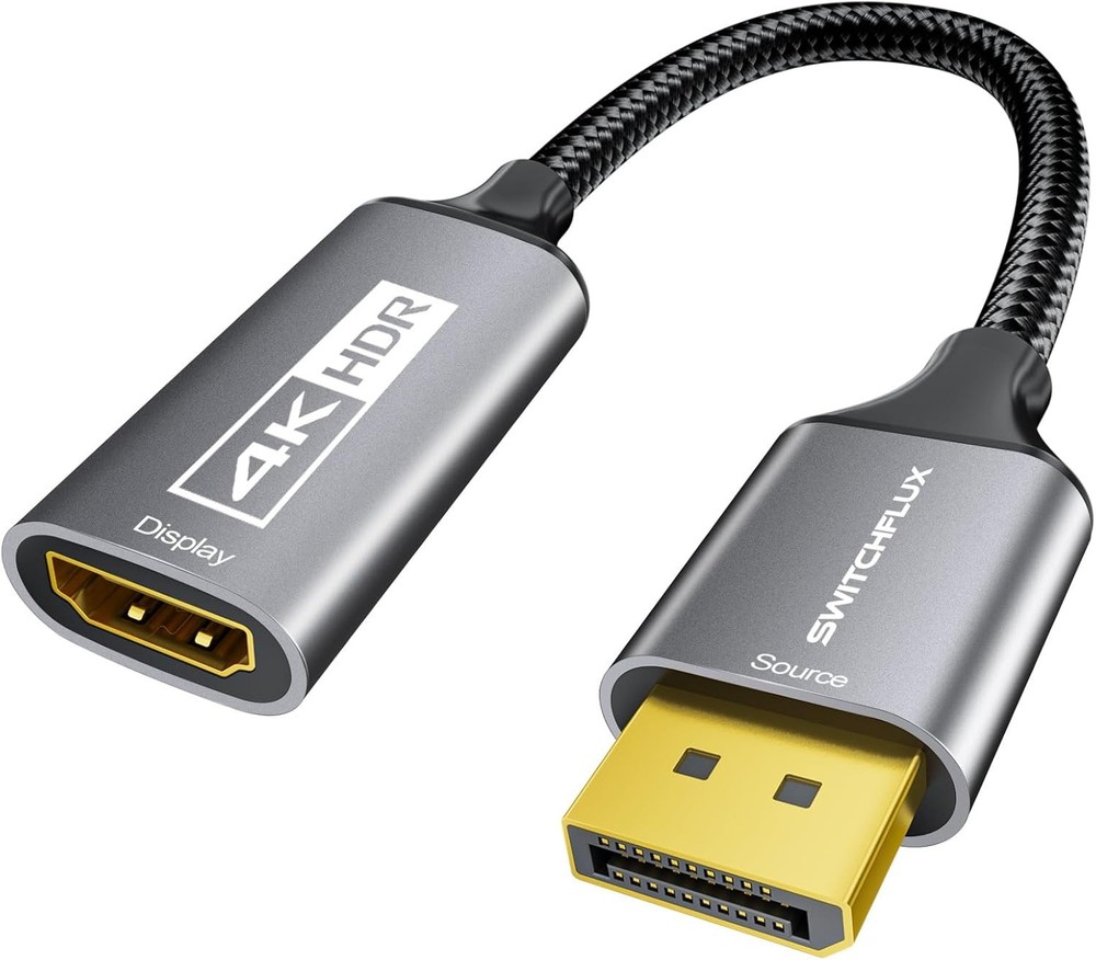 Active DisplayPort to HDMI Adapter (4K@60Hz,1440P/2K@120Hz) Uni-Directional DP