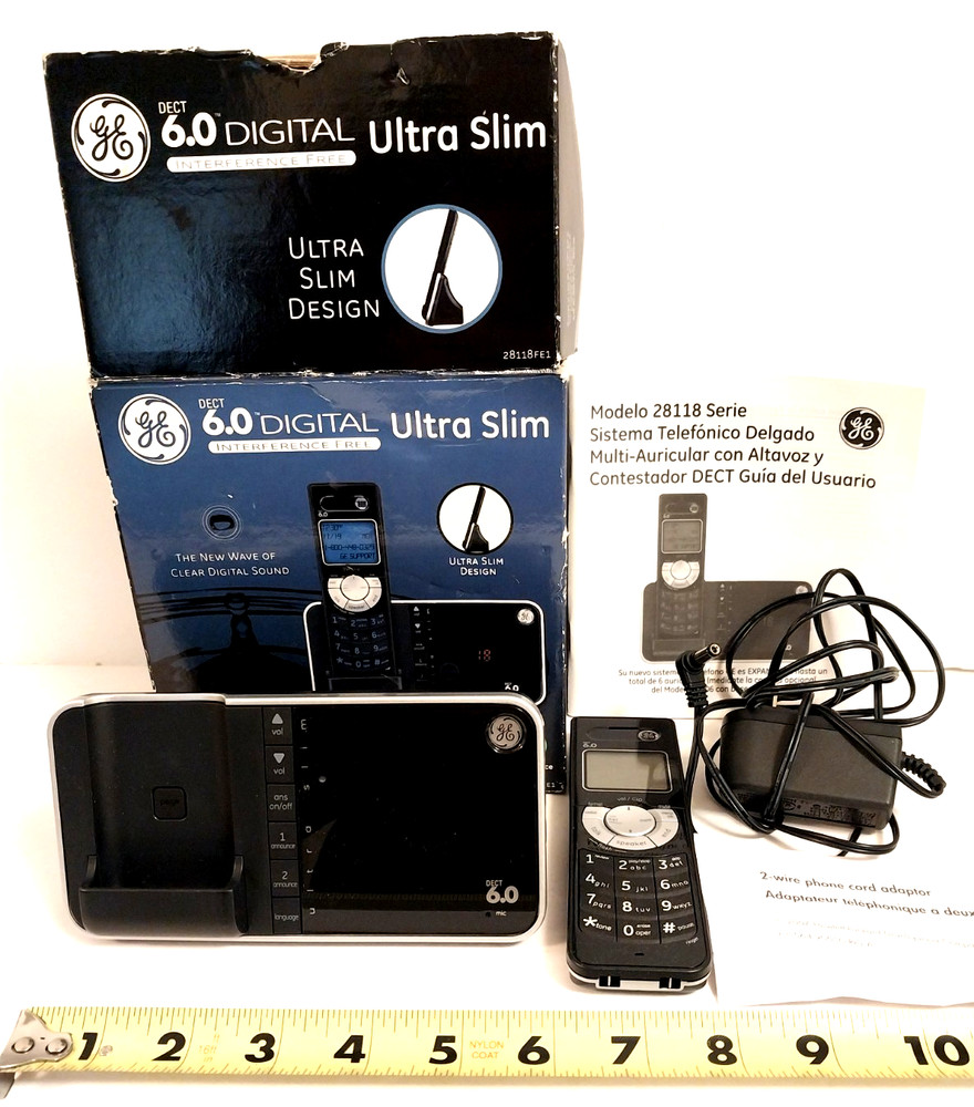 GE 28118FE1 Single Line Cordless Phone 6.0 Digital Ultra Slim – In Open Box