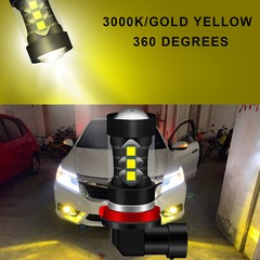 For Honda Accord Civic 2006-2020 H11 Fog Light Projector Lens Yellow LED Bulbs