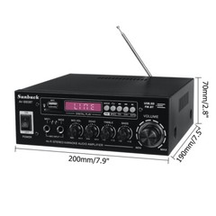 2000W Digital Power Amplifier bluetooth Stereo HiFi Audio USB SD FM Car Home