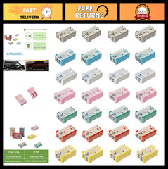 28 Pcs Mini Slotted Automotive MCASE Cartridge Fuse Kit 15A-60A 32V – Durable &