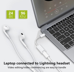 USB C to Lightning Audio Adapter, USB Type C Male to Lightning Female Earphone C