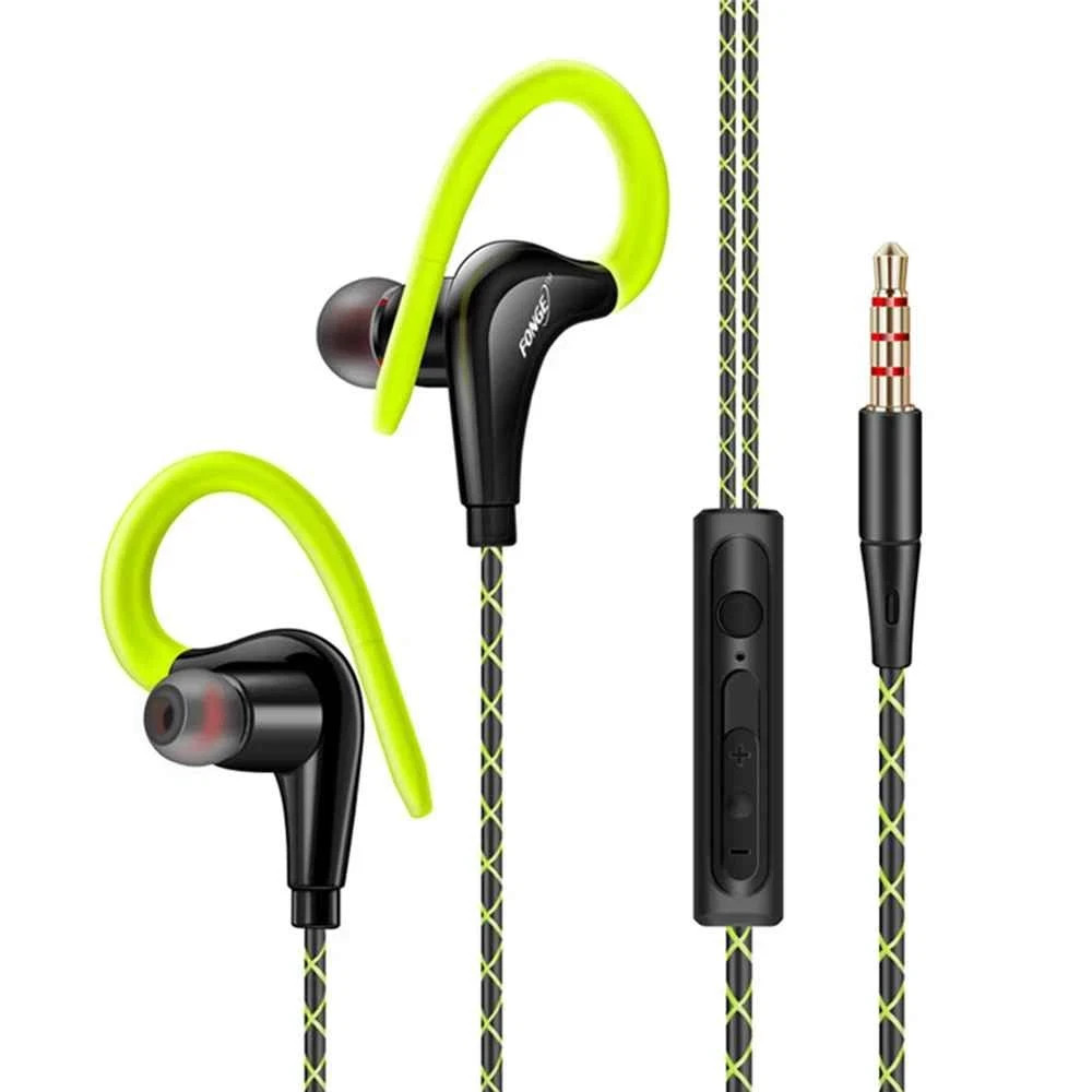 S760 Wired Sports Earbuds 3.5mm In-Ear Headphones Mic Super Bass Ear Hook