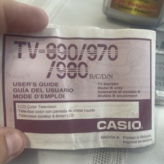 Casio TV-890B Mini Hand Held Television Battery Operated w/Pull-Out Antenna