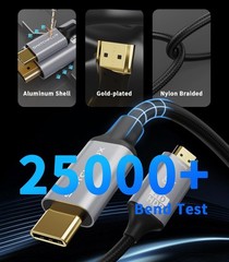 USB C to HDMI 2.1 Cable 6Ft (8K@60Hz,4K@144Hz,2K@240Hz) Type-C to HDMI Braided C
