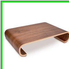 Walnut Wood Desktop Monitor Stand for Organized Viewing