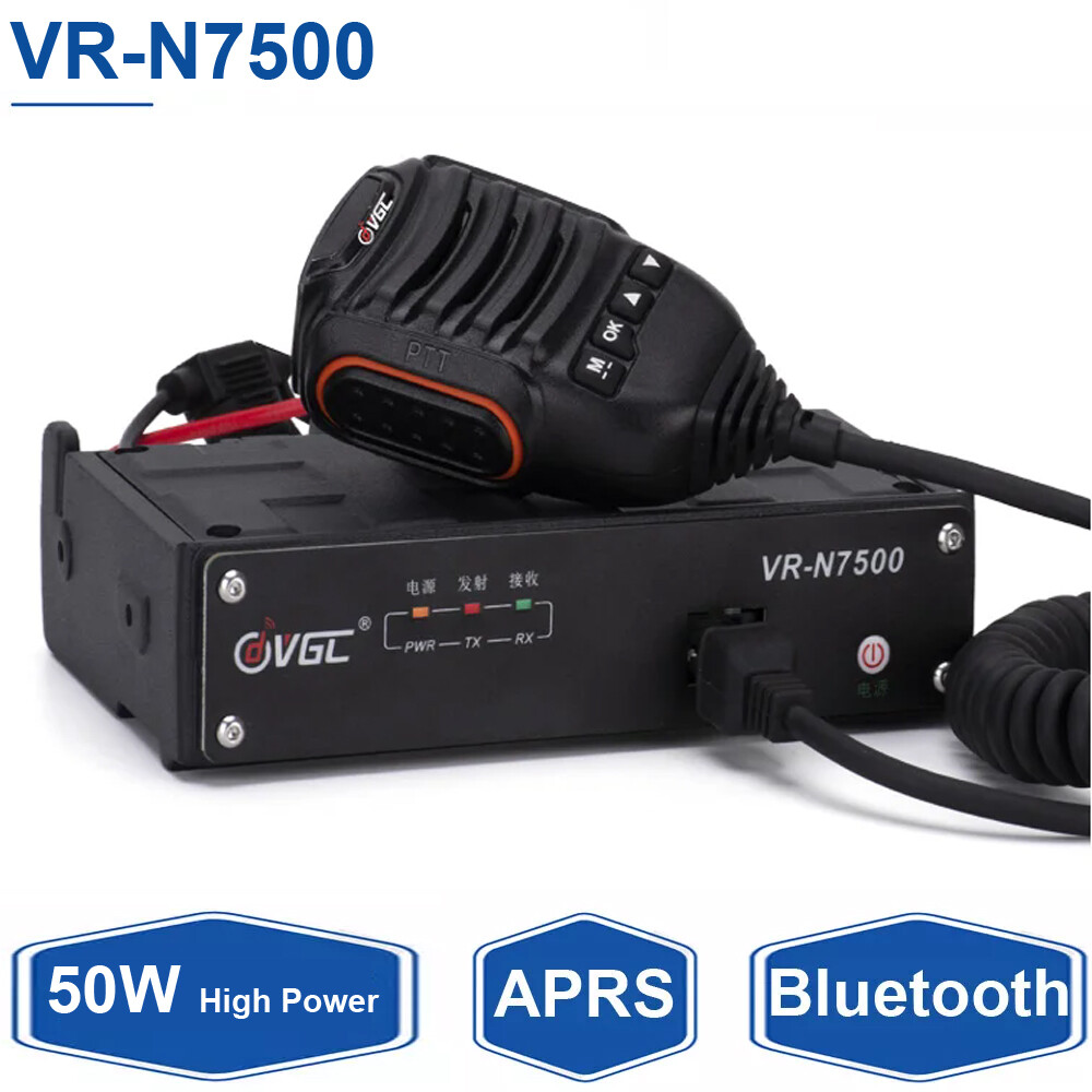VR-N7500 UHF VHF Dual Band Mobile Radio 50W High Power Bluetooth Walkie Talkie