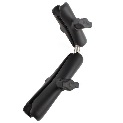 RAM Mount Aluminum Standard and Long Socket Arm with 1 inch Double Ball Adapter