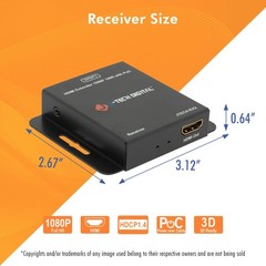 J-Tech Digital HDMI Extender Over Single Ethernet Cat5e/6/7 1080P Up to 1080P…
