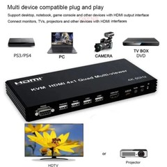 4k 60Hz 4×1 KVM HDMI Multi-viewer 2 3 4 Quad Screen Display Video Converter PIP