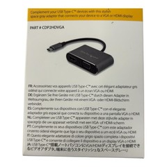 StarTech.com 2-in-1 USB-C Video Adapter Space Gray 4K CDP2HDVGA NEW