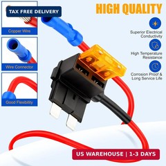 10 Pack 12V Car Add-a-Circuit Fuse Tap Kit, 4 Types Standard Mini Micro2 Low Pro