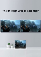 HDMI Splitter 1 In 2 Out 4KUHD HDMI Splitter For Dual Monitors Duplicate/Mirror