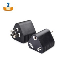 Cable Matters 2-Pack 15 Amp to 3 Prong 30 Amp RV Adapter, 15A RV Plug (NEMA 5-15