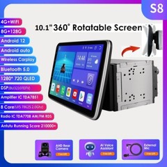 10.1” Android 12 8+128GB Rotatable QLED Car Stereo Radio GPS Wifi Double 2 DIN