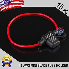 10 Pack 16 Gauge APM / ATM MINI Blade Inline Fuse Holder 100% OFC Copper Wire US