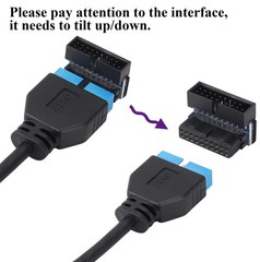 2PCS Down Right Angle USB 3.0 19-Pin Motherboard Internal Header Adapter 20pin