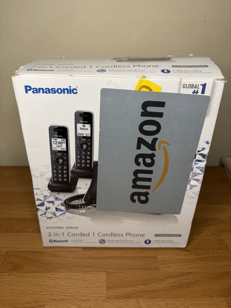 Panasonic KX-TGF882B Link2Cell Expandable 1 Corded/Cordless Phone 2 Answering