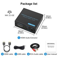 HDMI to Optical Audio Converter – 4K 2.0CH & 5.1CH Modes for High Fidelity Sound