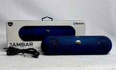 Jambar Wireless Speaker Bluetooth, Blue, 30ft Wireless Area, 2 Hours, Small