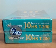 Lot of 2 New Memorex 10 Hours T-200 High Standard Video Cassette VHS Sealed