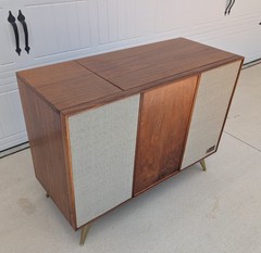 Mid Century Modern Zenith Stereo Console Record Player SFF2560W 1961 All-tube