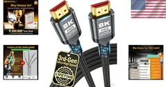 6.6FT Ultra High-Speed HDMI 2.1 Cable – 8K & 4K Support, Military Grade Braided