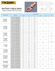 4pcs 2/0 AWG-3/8 Battery Lugs,Heavy Duty Wire Lugs,Ring Terminals,Battery Cab…