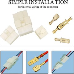1-20 Set 6 Pin Socket Plug Male Female Brass 6.3mm Spade Terminal Wire Connector