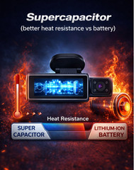 CardiVox A21 3 Ch Dash Cam 4K+2.5K+2.5K Sony STARVIS 2 GPS WiFi ADAS 256GB