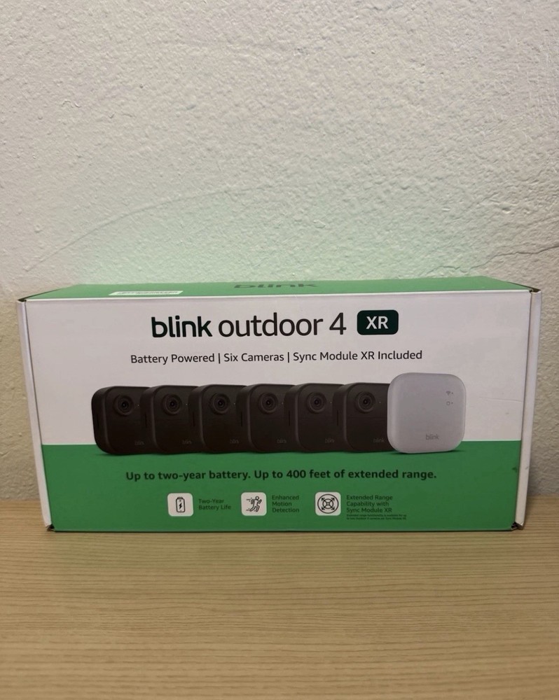 Blink Outdoor 4 XR , 6 Camera System w/Sync Module FREE VIDEO DOORBELL INCLUDED