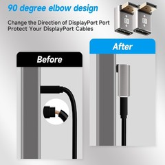 Togconn 8K 90 Degree DisplayPort 1.4 Adapter 4-Pack, (Up and Down) Right Angl…