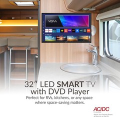 Supersonic 32″ LED Smart HDTV w/DVD Player, ATSC & NTSC System AC/DC SC-3226SDVD